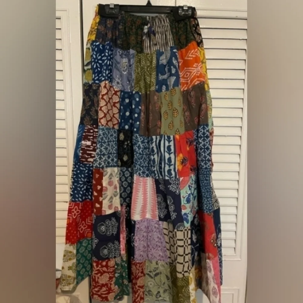 Kantha Patchwork maxi skirt